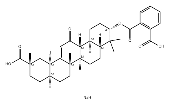 glycyrrhetinic acid 3-O-hemiphthalate 结构式