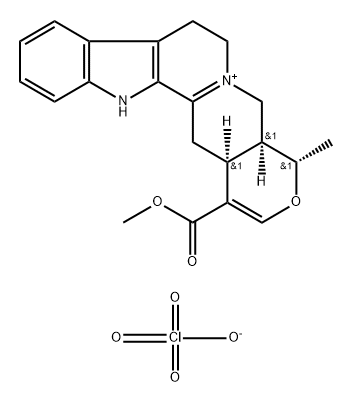 (19alpha,20alpha)-3,4,16,17-tetradehydro-16-(methoxycarbonyl)-19-methyloxayohimbanium perchlorate Structure
