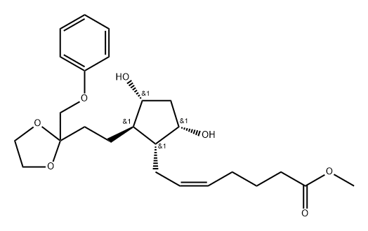 (Z)-7-[(1R)-3α,5α-Dihydroxy-2β-[2-(2-phenoxymethyl-1,3-dioxolan-2-yl)ethyl]cyclopentan-1α-yl]-5-heptenoic acid methyl ester 结构式