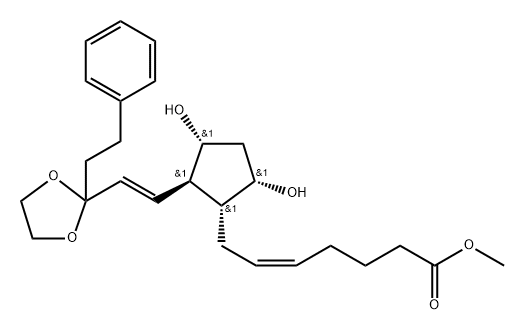 (Z)-7-[(1R)-3α,5α-Dihydroxy-2β-[(E)-2-[2-(2-phenylethyl)-1,3-dioxolan-2-yl]ethenyl]cyclopentan-1α-yl]-5-heptenoic acid methyl ester 结构式