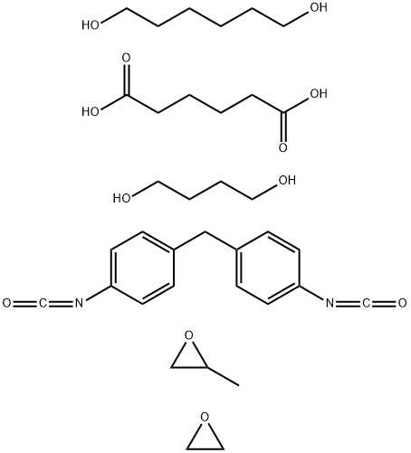 Hexanedioic acid, polymer with 1,4-butanediol, 1,6-hexanediol, 1,1-methylenebis4-isocyanatobenzene, methyloxirane and oxirane 结构式