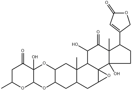 14-Hydroxy-3β,2α-[[(2S,6R)-tetrahydro-3,5-dihydroxy-6-methyl-4-oxo-2H-pyran-2,3-diyl]bis(oxy)]-5α-card-20(22)-enolide Structure