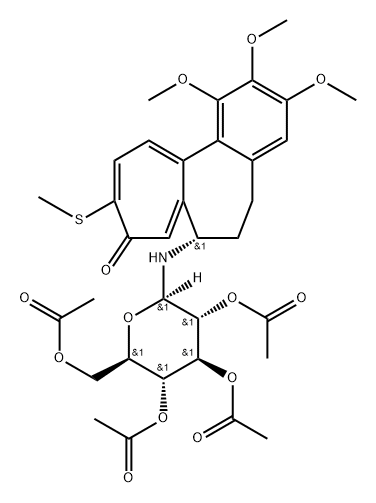 (S)-6,7-Dihydro-1,2,3-trimethoxy-10-(methylthio)-7-(2-O,3-O,4-O,6-O-tetraacetyl-β-D-glucopyranosylamino)benzo[a]heptalen-9(5H)-one Structure