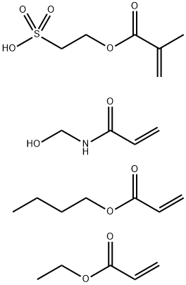 2-Propenoic acid, 2-methyl-, 2-sulfoethyl ester, polymer with butyl2-p ropenoate, ethyl 2-propenoate and N-(hydroxymethyl)-2-propenamide 结构式