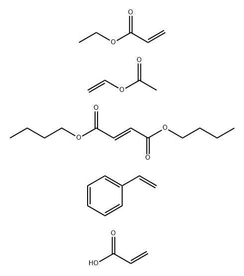 2-Butenedioic acid (2E)-, dibutyl ester, polymer with ethenyl acetate,  ethenylbenzene, ethyl 2-propenoate and 2-propenoic acid Structure