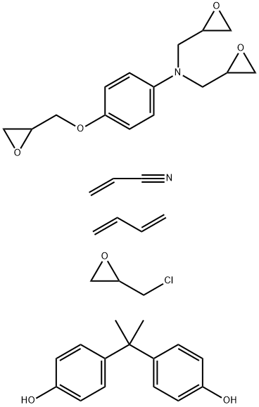 2-Propenenitrile, polymer with 1,3-butadiene, carboxy-terminated, poly mer with bisphenol A, epichlorohydrin and N-(4-(oxiranylmethoxy)phenyl )-N-(oxiranylmethyl)oxiranemethanamine 结构式