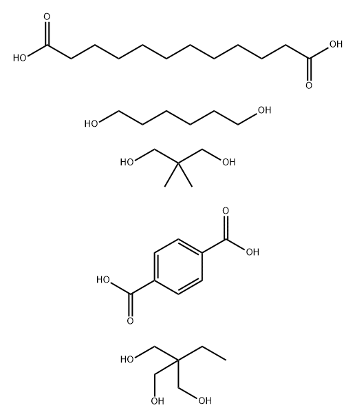 对苯二甲酸与癸二酸、新戊基二醇、2-乙基-2-羟甲基-1,3-丙二醇和1,6-己二醇的聚合物, 67875-36-9, 结构式