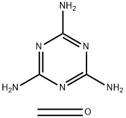 1,3,5-三嗪-2,4,6-三胺与异丁基化甲醛的聚合物, 68002-21-1, 结构式