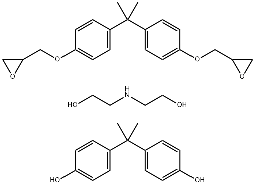 Phenol, 4,4'-(1-methylethylidene)bis-, polymer with 2,2'-[(1-methylethylidene)bis(4,1-phenyleneoxymethylene)]bis[oxirane], reaction products with diethanolamine Structure