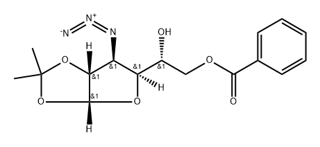 3-azido-3-deoxy-1,2-O-isopropylidene-6-O-benzoyl-α-D-glucofuranose 结构式