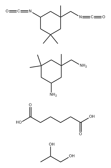 己二酸与5-氨基-1,3,3-三甲基环己基甲胺、5-异氰酸基-1-(异氰酸甲基)-1,3,3-三甲基环己烷和1,2-丙二醇的聚合物 结构式