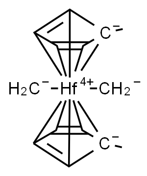 二(甲基-Η5-环戊二烯)二甲基铪 结构式