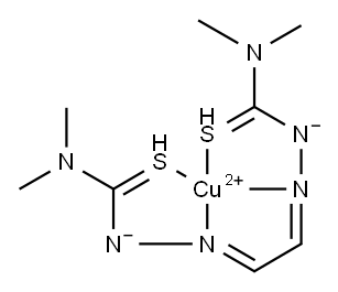 copper (II) pyruvaldehyde bis(N(4)-dimethylthiosemicarbazone) 结构式