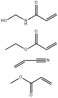 2-丙烯酸乙酯与N-(羟甲基)-2-丙烯酰胺、2-丙烯酸甲酯和2-丙烯腈的聚合物, 68413-97-8, 结构式