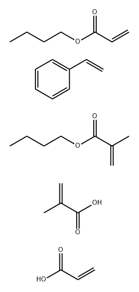 2-Propenoic acid, 2-methyl-, polymer with butyl 2-methyl-2-propenoate, butyl 2-propenoate, ethenylbenzene and 2-propenoic acid 结构式