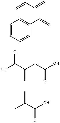 Butanedioic acid, methylene-, polymer with 1,3-butadiene, ethenylbenzene and 2-methyl-2-propenoic acid, ammonium salt|