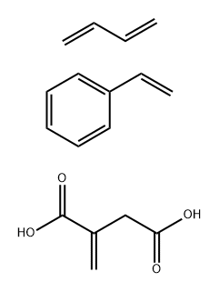 Butanedioic acid, methylene-, polymer with 1,3-butadiene and ethenylbenzene, ammonium salt 结构式