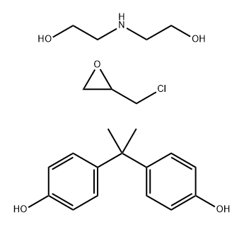 4,4-(1-甲基亚乙基)二苯酚与氯甲基环氧乙烷的聚合物与二乙醇胺的反应产物 结构式