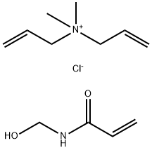 N,N-二甲基-N-丙烯基丙烯铵氯化物与N-羟甲基-2-丙烯酰胺的聚合物 结构式
