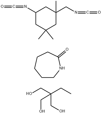 己内酰胺封端的[2-乙基-2-(羟甲基)-1,3-丙二醇与5-异氰酸根合-1-(异氧酸根合甲基)-1,3,3-三甲基环己烷]的聚合物, 68610-70-8, 结构式