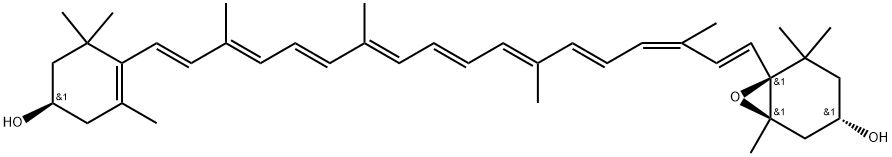(9Z)-5α,6α-Epoxy-5,6-dihydro-β,β-carotene-3β,3'β-diol 结构式