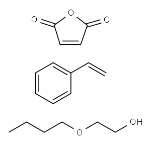 2,5-Furandione, polymer with ethenylbenzene, 2-butoxyethyl ester Structure