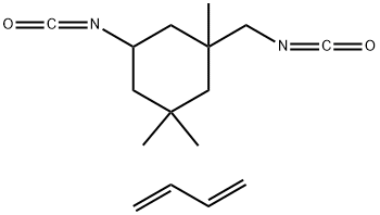 Cyclohexane, 5-isocyanato-1-(isocyanatomethyl)-1,3,3-trimethyl-, polymer with hydroxy-terminated polybutadiene Structure
