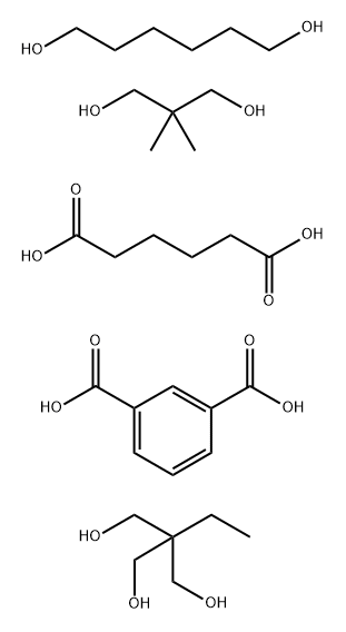 1,3-苯二羧酸与2,2-二甲基-1,3-丙二醇、2-乙基-2-(羟甲基)-1,3-丙二醇、己二酸和1,6-己二醇的聚合物, 68957-93-7, 结构式
