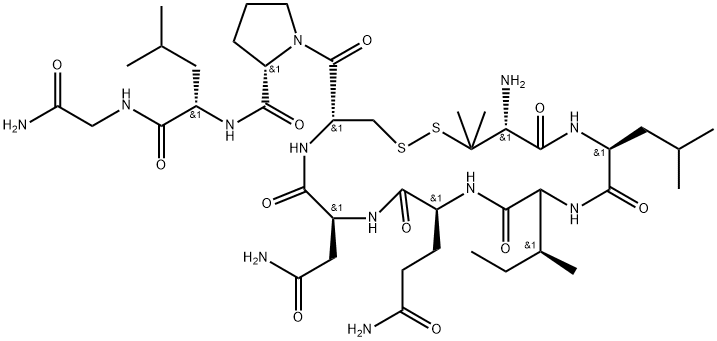 oxytocin, 1-penicillamyl-Leu(2)- 结构式
