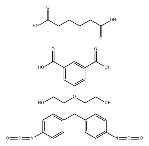 1,3-Benzenedicarboxylic acid, polymer with hexanedioic acid and 2,2-oxybisethanol, reaction products with 1,1-methylenebis4-isocyanatobenzene 结构式