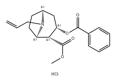 8-Azabicyclo(3.2.1)octane-2-carboxylic acid, 3-(benzoyloxy)-8-(2-prope nyl)-, methyl ester, hydrochloride, (1R-(exo,exo))- 结构式