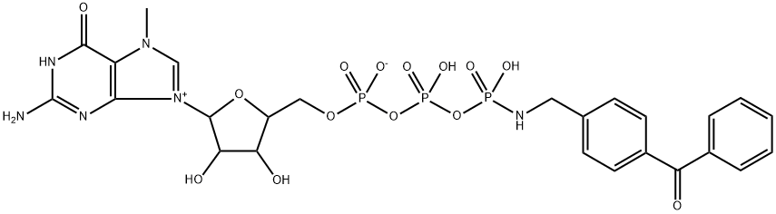 gamma-(4-(benzoylphenyl)methylamido)-7-methylguanosine-5'-triphosphate 结构式