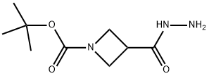 1,3-Azetidinedicarboxylic acid, 1-(1,1-dimethylethyl) ester, 3-hydrazide Struktur