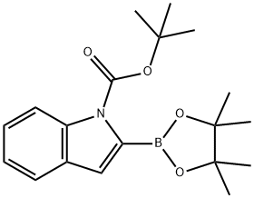 2-(4,4,5,5-テトラメチル-1,3,2-ジオキサボロラン-2-イル)-1H-インドール-1-カルボン酸TERT-ブチル 化学構造式