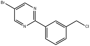 5-溴-2-[3-(氯甲基)苯基]嘧啶, 1100598-50-2, 结构式