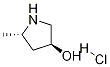 (3S,5S)-5-メチルピロリジン-3-オール塩酸塩 化学構造式