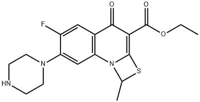6-氟-7-哌嗪-1-甲基-4-氧代-[1,3]硫氮杂环[3,2-a]喹啉-3-羧酸乙酯, 113028-17-4, 结构式