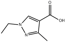 1-乙基-3-甲基-1H-吡唑-4-羧酸, 113131-46-7, 结构式