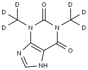 茶碱-D6 结构式