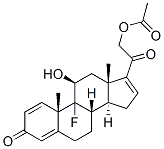 21-乙酰氧基-9-氟-11-羟基孕甾-1,4,16-三烯-3,20-酮, 1250-85-7, 结构式