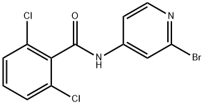 N-(2-溴吡啶-4-基)-2,6-二氯苯甲酰胺 结构式
