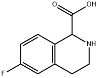 6-フルオロ-1,2,3,4-テトラヒドロイソキノリン-1-カルボン酸 化学構造式