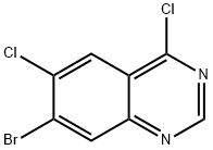 7-ブロモ-4,6-ジクロロキナゾリン 化学構造式
