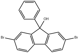 2,7-ジブロモ-9-フェニル-9H-フルオレン-9-オール 化学構造式