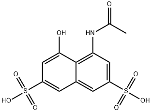 4-(アセチルアミノ)-5-ヒドロキシナフタレン-2,7-ジスルホン酸 化学構造式