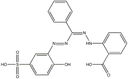 2-[1-(2-ヒドロキシ-5-スルホフェニル)-3-フェニル-5-ホルマザノ]安息香酸 化学構造式
