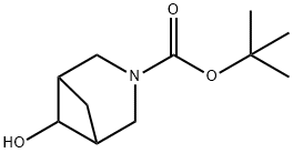 (内消旋-1R,5S,6R)-6-羟基-3-氮杂双环[3.1.1]庚烷-3-羧酸叔丁酯, 1357353-36-6, 结构式