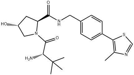 (2S,4R)-1-((S)-2-アミノ-3,3-ジメチルブタノイル)-4-ヒドロキシ-N-(4-(4-メチルチアゾール-5-イル)ベンジル)ピロリジン-2-カルボキサミド HYDROCHLORIDE 化学構造式
