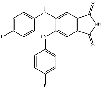5,6-BIS[(4-FLUOROPHENYL)AMINO]-1H-ISOINDOLE-1,3(2H)-DIONE, 145915-60-2, 结构式