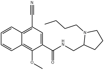 N-[(1-BUTYL-2-PYRROLIDINYL)METHYL]-4-CYANO-1-METHOXY-2-NAPHTHALENECARBOXAMIDE Structure